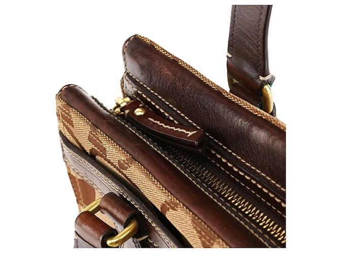 Coach 11620 Borsa Tote Signature Turnlock Beige Tan - vista 11