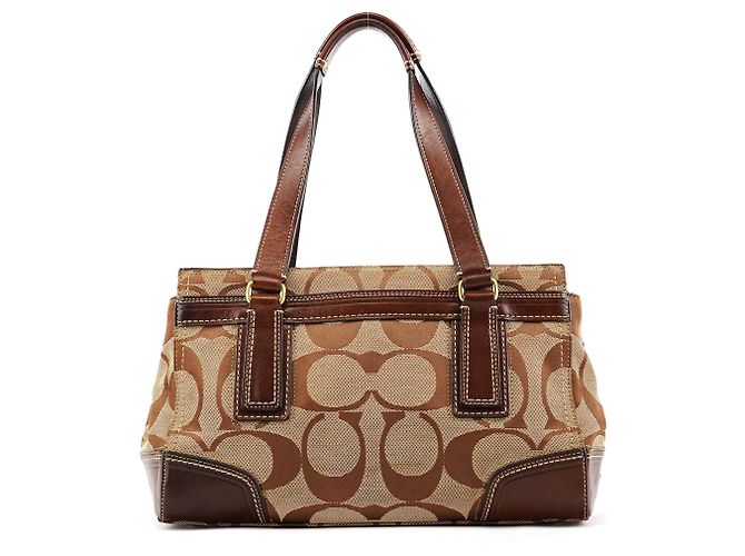 Coach 11620 Borsa Tote Signature Turnlock Beige Tan - vista 3