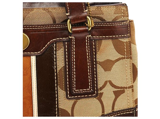 Coach 11620 Borsa Tote Signature Turnlock Beige Tan - vista 7