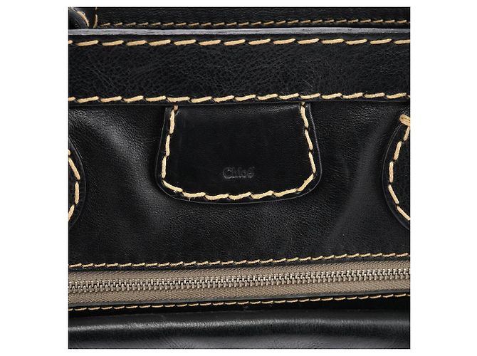 Chloé Borsa Tote Edith in pelle nera - vista 6