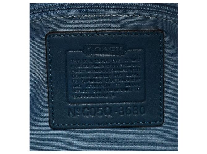 Coach 3680 Borsa a tracolla patchwork in pitone beige e blu - vista 11