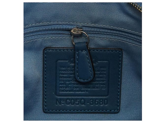 Coach 3680 Borsa a tracolla patchwork in pitone beige e blu - vista 12