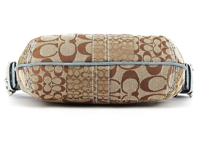 Coach 3680 Borsa a tracolla patchwork in pitone beige e blu - vista 5