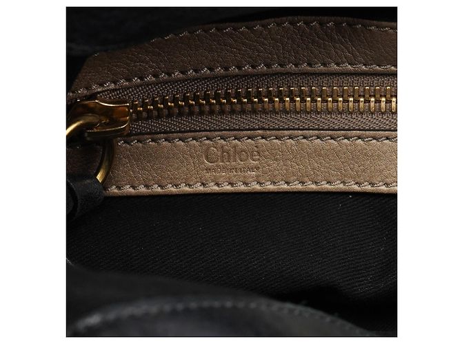 Chloé Bay Schultertasche aus schwarzem Lammleder - Ansicht 12