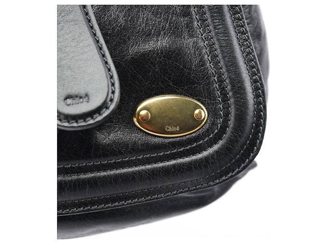 Chloé Bay Schultertasche aus schwarzem Lammleder - Ansicht 7