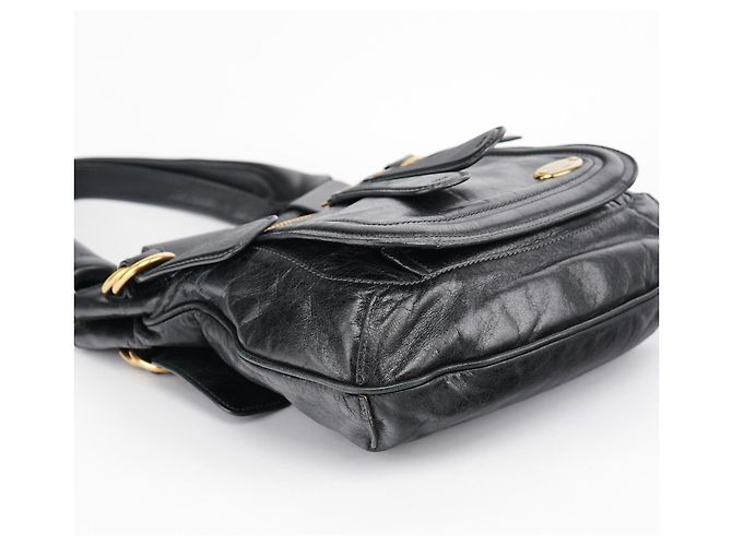 Chloé Bay Schultertasche aus schwarzem Lammleder - Ansicht 9