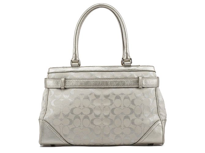 Coach Borsa Tote Hamptons Signature Silver Metallic F15677 - vista 3