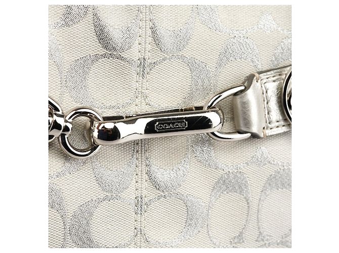 Coach Borsa Tote Hamptons Signature Silver Metallic F15677 - vista 5