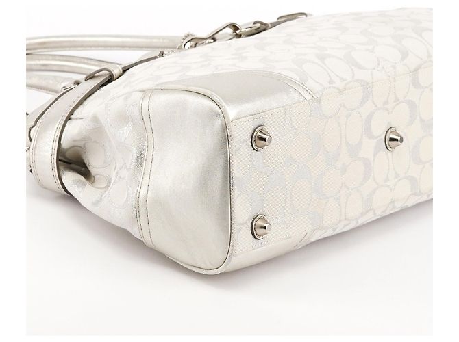 Coach Borsa Tote Hamptons Signature Silver Metallic F15677 - vista 7