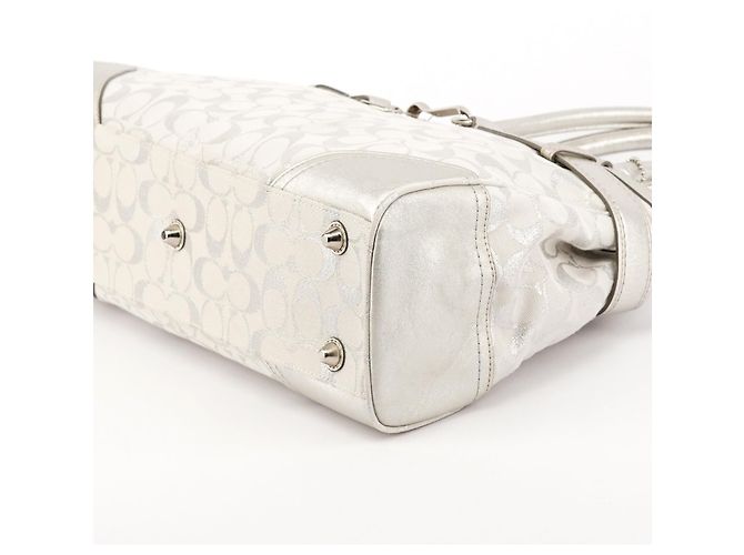 Coach Borsa Tote Hamptons Signature Silver Metallic F15677 - vista 8