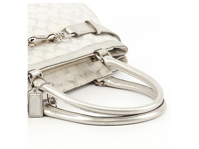 Coach Borsa Tote Hamptons Signature Silver Metallic F15677 - vista 9