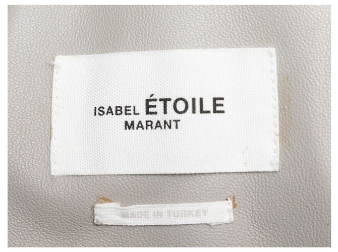 Etoile Isabel Marant V-Ausschnitt Shearling-Jacke Beige Größe US S - Ansicht 5