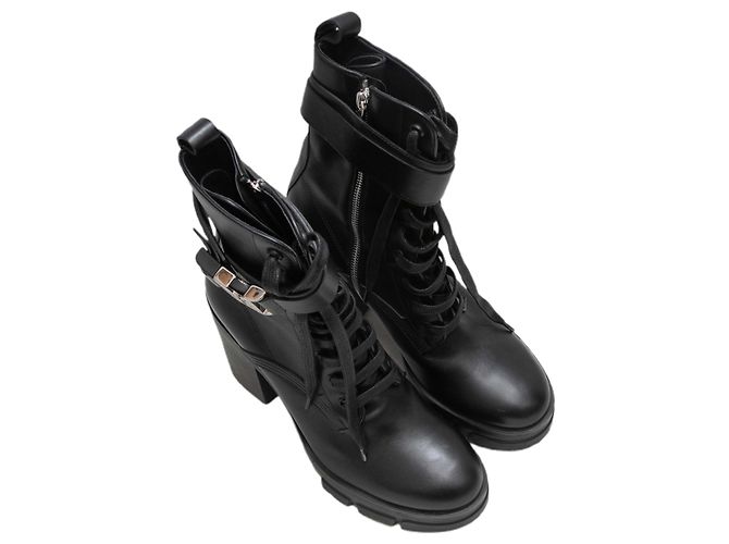 Black Givenchy Heeled Combat Boots Size 39 - view 2
