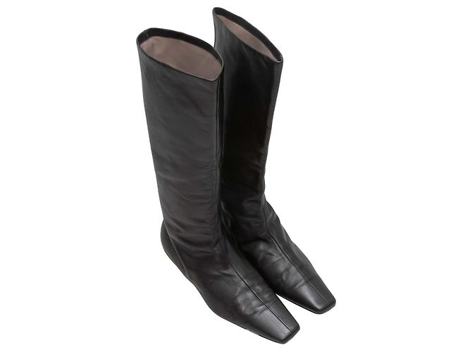 Botas altas de puntera cuadrada The Row negras Talla 38 - vista 2