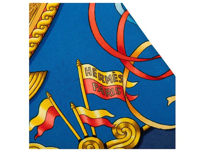 Pañuelo de seda Hermès Luna Park Azul 90 - vista 2