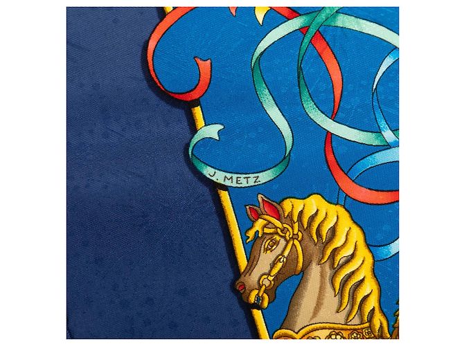 Pañuelo de seda Hermès Luna Park Azul 90 - vista 5