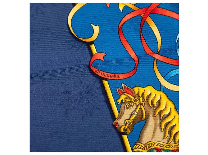 Pañuelo de seda Hermès Luna Park Azul 90 - vista 6