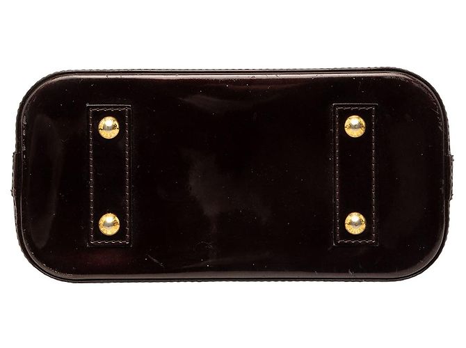 Borsa Louis Vuitton Monogram Vernis Alma BB Viola - vista 3