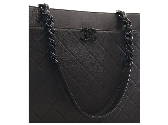 Borsa Shopping Chanel Large Quilted Caviar My Everything Nera - vista 8