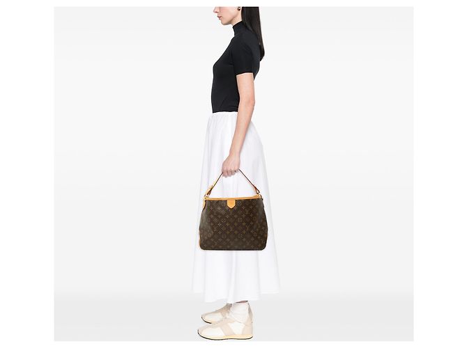 Borsa Tote Louis Vuitton Monogram Delightful PM Marrone - vista 6
