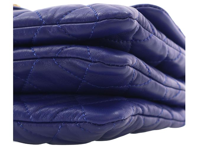 Borsa a tracolla Chanel Small Quilted Lambskin Pillow Crush Flap Blu - vista 10