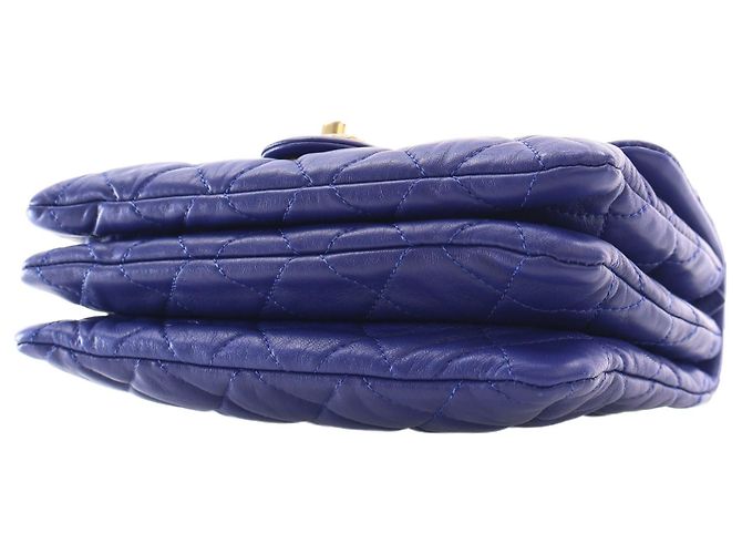 Borsa a tracolla Chanel Small Quilted Lambskin Pillow Crush Flap Blu - vista 15