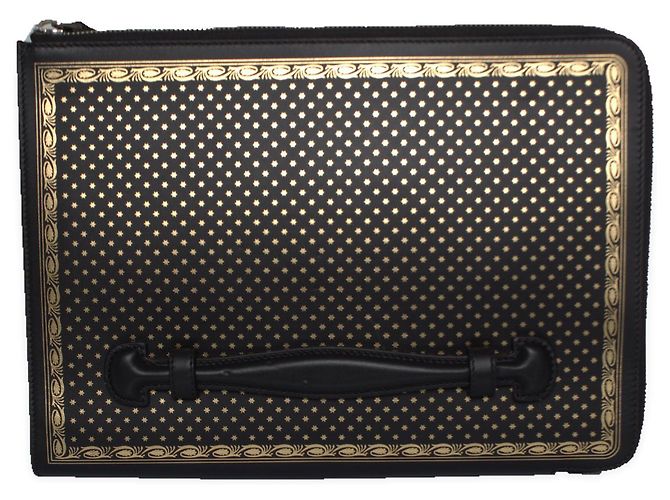 Gucci, Pochette con zip Guccy x SEGA in pelle nera - vista 2