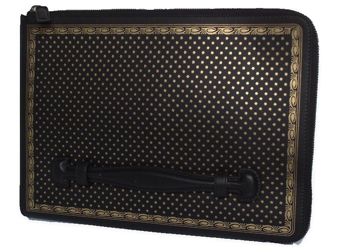 Gucci, Pochette con zip Guccy x SEGA in pelle nera - vista 4