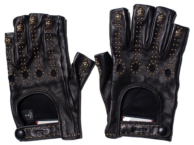 Gucci, Fingerlose Leder-Biker-Handschuhe - Ansicht 2