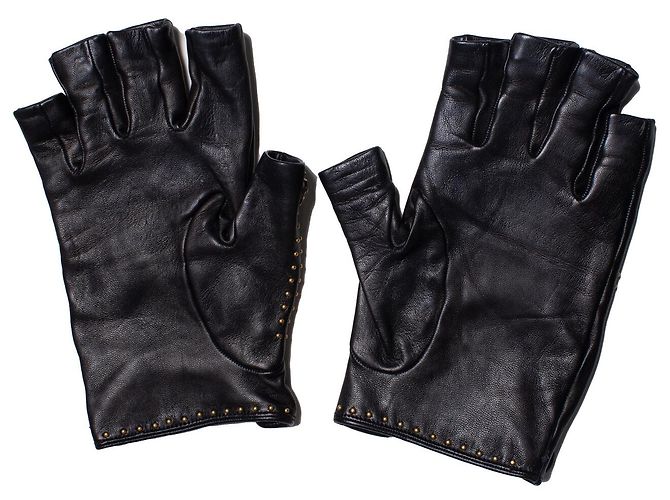 Gucci, Fingerlose Leder-Biker-Handschuhe - Ansicht 3