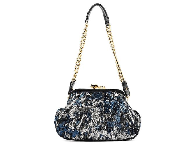 Marc Jacobs Navy Blue Sequin Little Stam Shoulder Bag - view 3