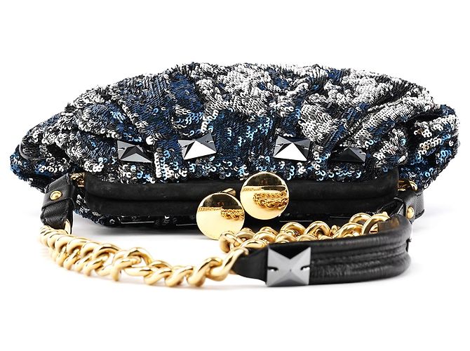 Marc Jacobs Navy Blue Sequin Little Stam Shoulder Bag - view 4
