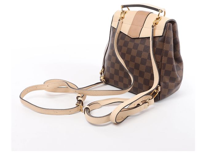 Mochila Louis Vuitton Clapton Damier Ebene Brown x Beige N42259 - vista 4