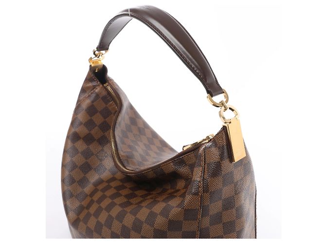 Borsa a tracolla Louis Vuitton Portobello GM Damier Ebene Marrone N41185 - vista 3