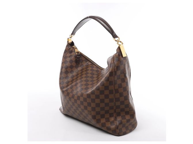 Borsa a tracolla Louis Vuitton Portobello GM Damier Ebene Marrone N41185 - vista 4