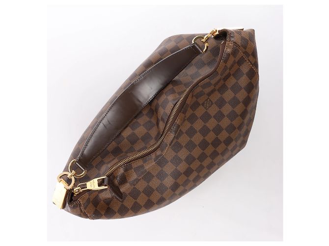 Borsa a tracolla Louis Vuitton Portobello GM Damier Ebene Marrone N41185 - vista 6