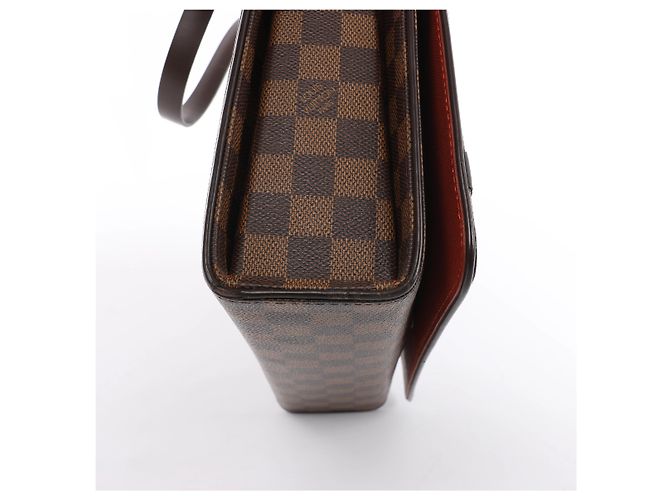 Borsa a Tracolla Louis Vuitton Tribeca Carré Damier Ebene Marrone N51161 - vista 10