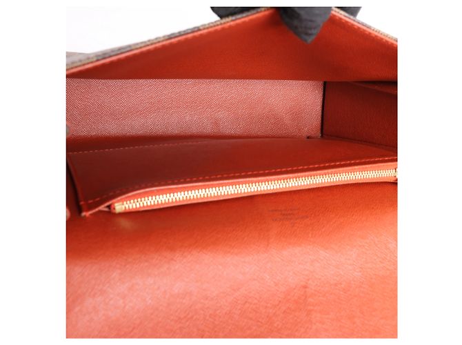 Borsa a Tracolla Louis Vuitton Tribeca Carré Damier Ebene Marrone N51161 - vista 13