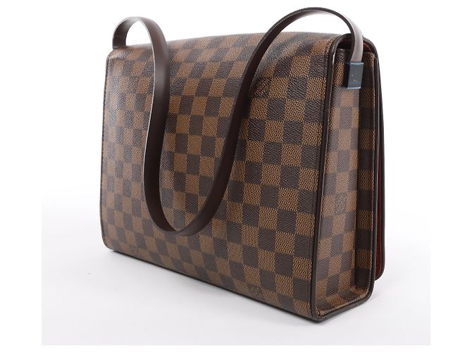 Borsa a Tracolla Louis Vuitton Tribeca Carré Damier Ebene Marrone N51161 - vista 4