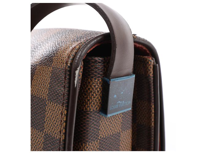 Borsa a Tracolla Louis Vuitton Tribeca Carré Damier Ebene Marrone N51161 - vista 7