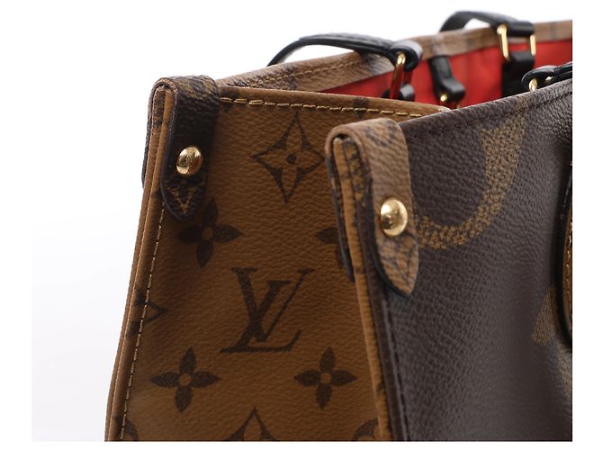 Louis Vuitton OnTheGo MM Giant Monogram Reverse Borsa a mano 2Way Marrone M45321 - vista 11