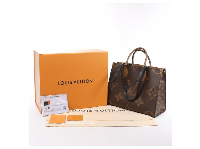 Louis Vuitton OnTheGo MM Giant Monogram Reverse Borsa a mano 2Way Marrone M45321 - vista 14