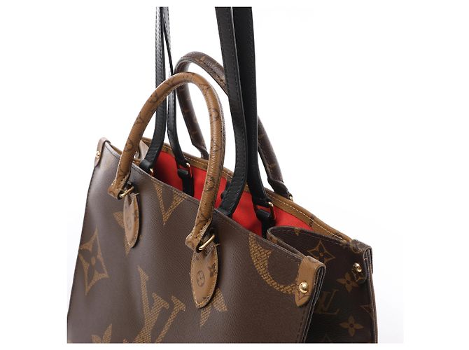 Louis Vuitton OnTheGo MM Giant Monogram Reverse Borsa a mano 2Way Marrone M45321 - vista 3