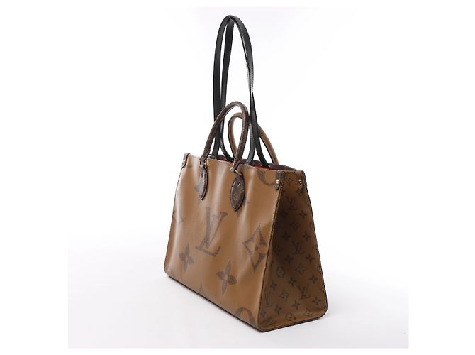 Louis Vuitton OnTheGo MM Giant Monogram Reverse Borsa a mano 2Way Marrone M45321 - vista 4