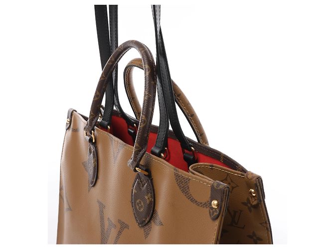 Louis Vuitton OnTheGo MM Giant Monogram Reverse Borsa a mano 2Way Marrone M45321 - vista 5