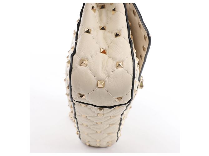 Borsa 2Way Valentino Garavani RockStuds in pelle x Studs, Beige - vista 10