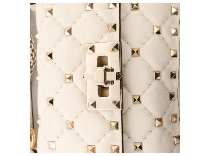 Borsa 2Way Valentino Garavani RockStuds in pelle x Studs, Beige - vista 11