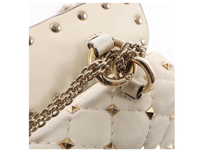 Borsa 2Way Valentino Garavani RockStuds in pelle x Studs, Beige - vista 12