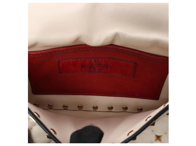 Borsa 2Way Valentino Garavani RockStuds in pelle x Studs, Beige - vista 14