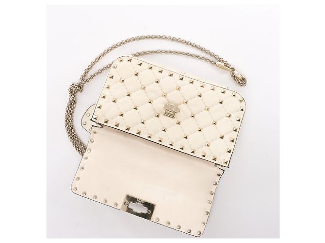 Borsa 2Way Valentino Garavani RockStuds in pelle x Studs, Beige - vista 15